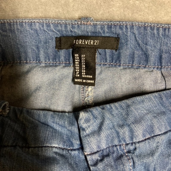 NWOT Forever 21 Wide Leg Boho Denim Pants - Picture 6 of 8